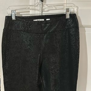 Women’s snake skin print black pants size 6